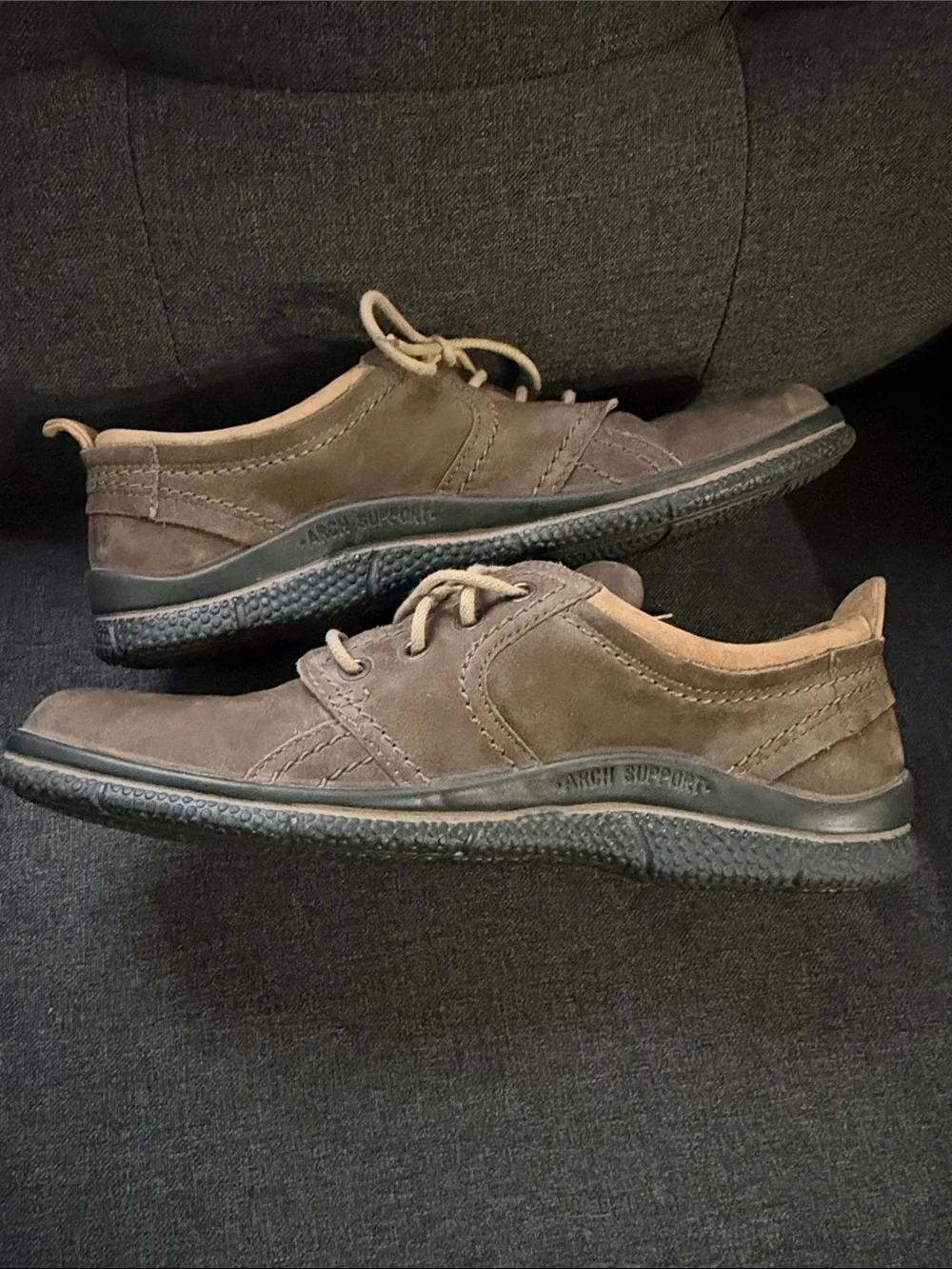 ECCO Brown Nubuck Leather Lace Up Arch Support Comfort Shoes EU 41